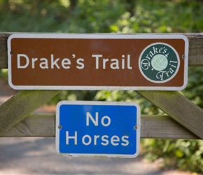 You're now on Drake's Trail. Born in Tavistock, defeater of the Spanish Armada and partial to a game of bowls apparantly