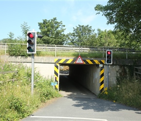 Traffic light under road at Witherslack