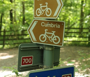 Pristine Cycleway Signs along the private road