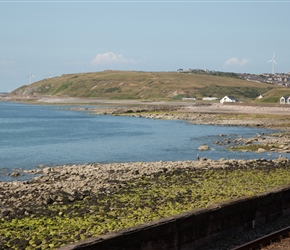 Coastal view of the railway and the coast from just after Whitehaven