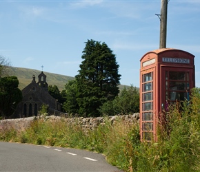 Garsdale Church and phone box in Garsdale