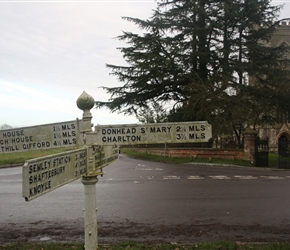 Semley has this amazing old signpost, opposite the church