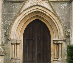 Doorway to enter St Leonards Church in Semley