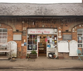 Great Bedwyn Post Office / Bakery / Shop / Cafe. It was a former stonemasons workshop and the shop is littered with souveneirs of that time