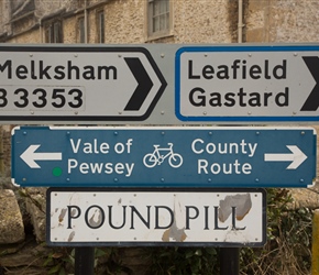 Signposts point the way at the start in Corsham