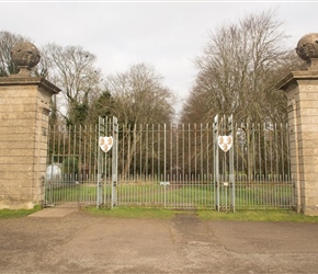 Gates to the church and public space marks the end of this section