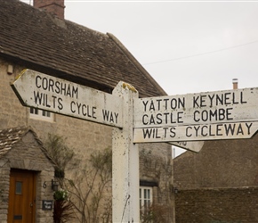 Wiltshire Cycleway sign in Biddestone