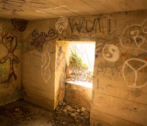 Inside the WW2 bunker, there are many examples left if you know where to look