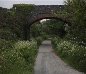 The first part of the route is along a dedicated cyclepath. Here you pass under Lee Bridge