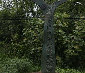 The Millenium Signpost, close to the now dismantled Ilfracombe station