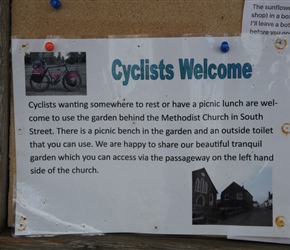 Sheepwash Methodist Church welcomes cyclists