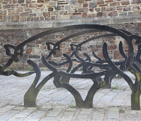The pig bike stands of Okehampton. In recognition of the pigs in Medieval times that roamed the streets cleaning up